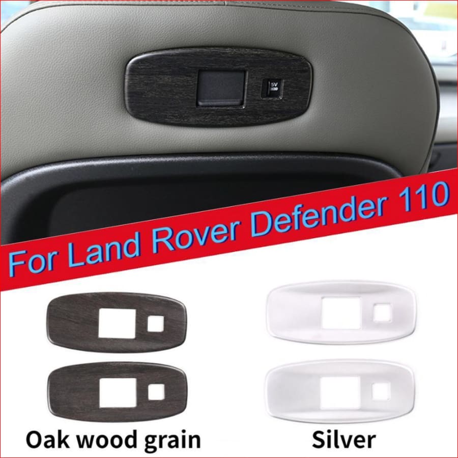 Oak Wood Grain Seat Back Usb Port Panel Frame Trim For Land Rover Defender 110 2020 Abs Car