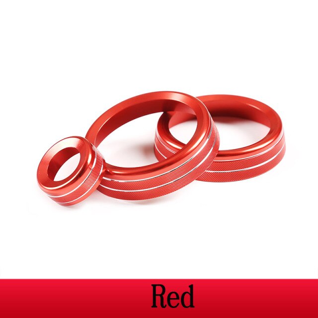 Aluminum Alloy Red Air Conditioning Knobs Audio Circle Trim for Land Rover Defender 110 2020