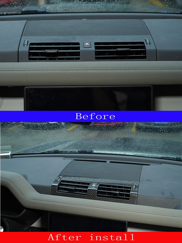For Land Rover Defender L663 110 2020-2021 Real carbon fiber Car center console air outlet decorative frame