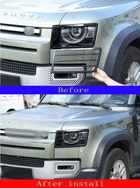 Thumbnail for Headlamp Black Stainless Steel Guards For Land Rover Defender 90 110 20-22