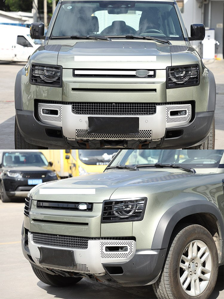 Headlamp Black Stainless Steel Guards For Land Rover Defender 90 110 20-22