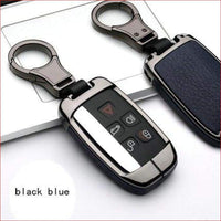 Thumbnail for Range Rover Alloy Leather Key Case Cover Black Blue Car