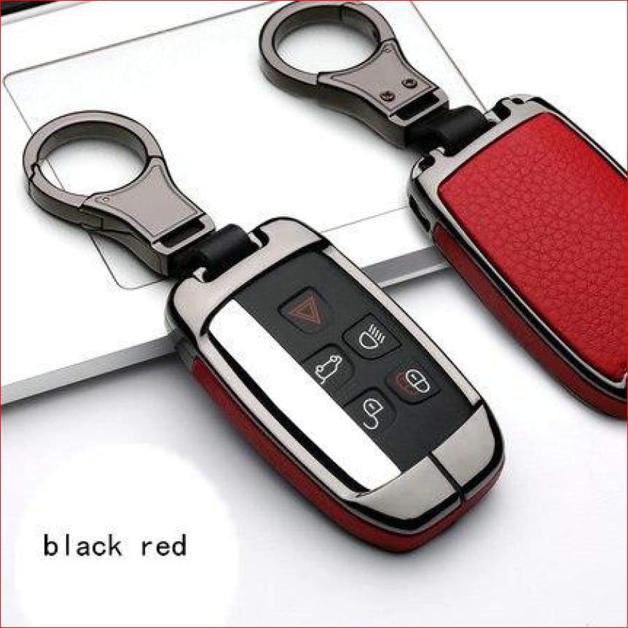 Range Rover Alloy Leather Key Case Cover Black Red Car