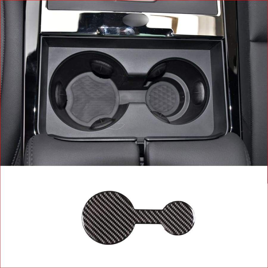 Real Carbonfiber Car Central Console Cup Holder Pad Water Coaster Interior For Range Rover