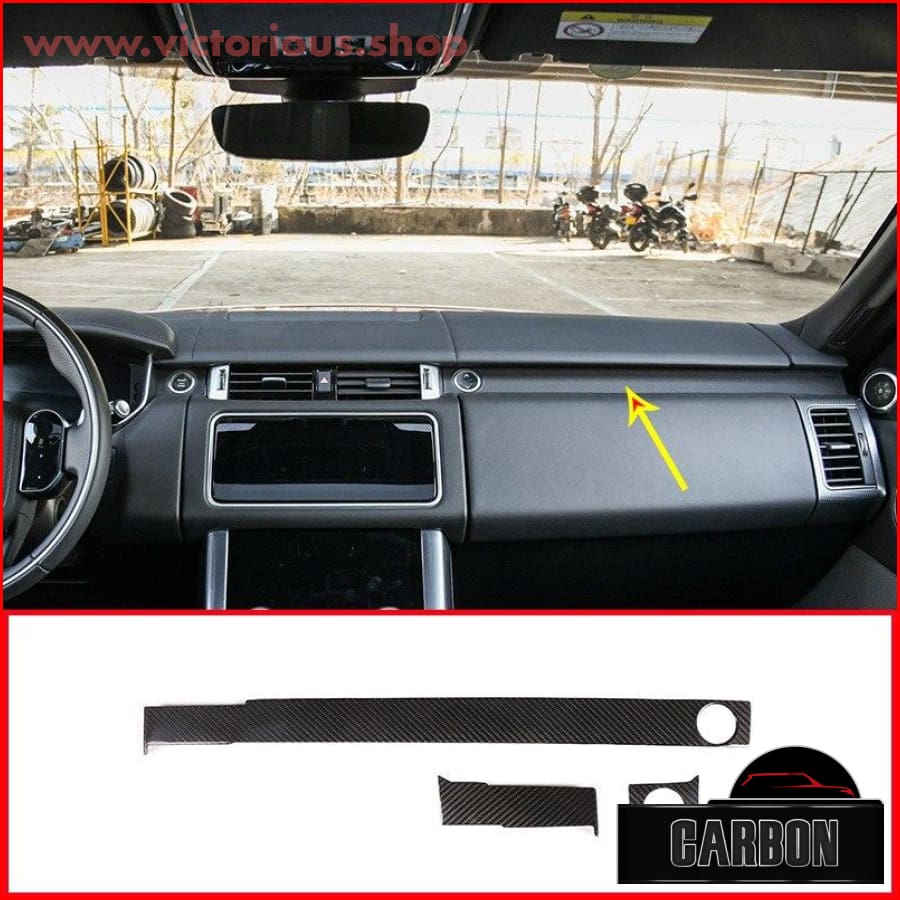 Real Carbon Fiber Passenger Decoration Trim For Range Rover Sport Rr 2014-2019 Left Hand Drive