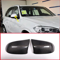 Thumbnail for Real Carbon Fiber Rearview Mirror Cap Cover Trim For Bmw X3 F25 X4 F26 X5 F15 X6 F16 2014-2017 Car