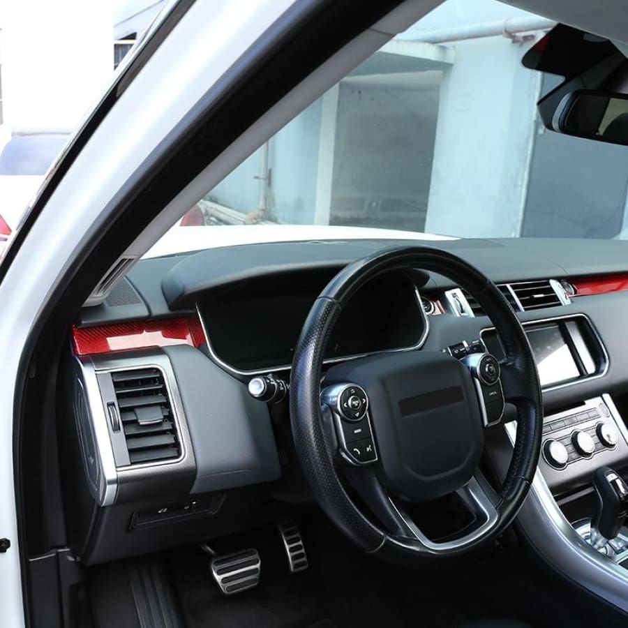 Real Red Carbon Fiber Passenger Decoration Trim For Range Rover Sport Rr 2014-2019 Left Hand Drive