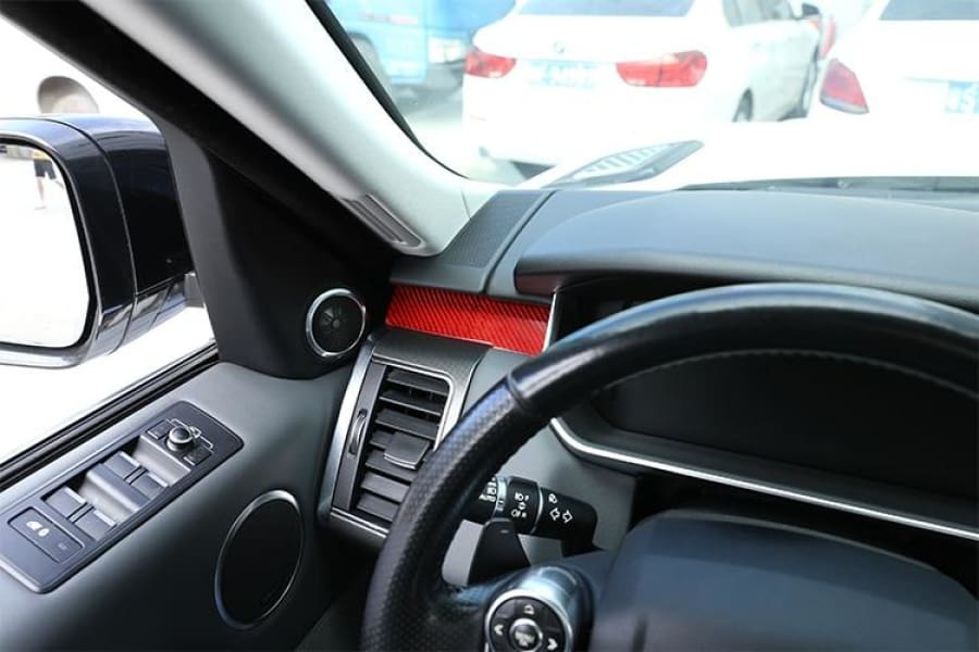 Real Red Carbon Fiber Passenger Decoration Trim For Range Rover Sport Rr 2014-2019 Left Hand Drive