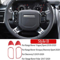 Thumbnail for Red Steering Wheel Button Decorative Frame Vogue Sport Discovery Evoque 2017-2020 Car