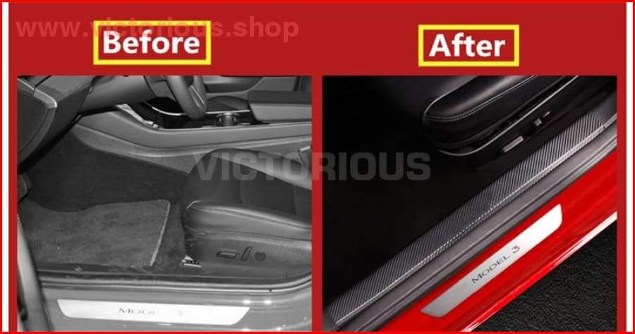 Scuff Plate For Tesla Model 3 Door Sill Protective Interior Sticker Car