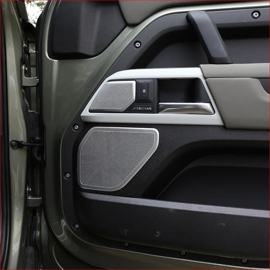 Silver Speaker Cover Set For Land Rover Defender 2020 Car