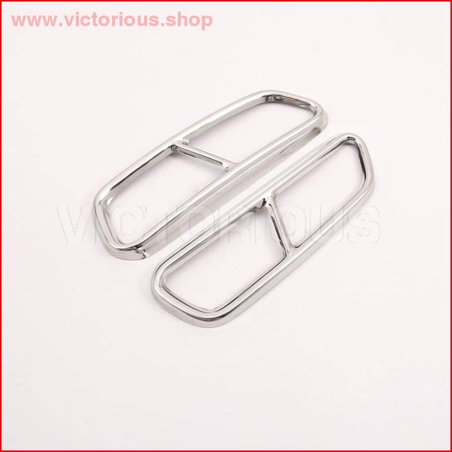 2Pcs Stainless Steel Chrome Exhaust Pipe Cover For Audi A6 A7 C7 2016-2018 Accessories Car