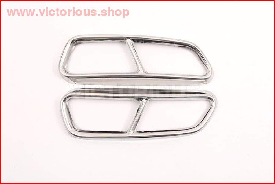 2Pcs Stainless Steel Chrome Exhaust Pipe Cover For Audi A6 A7 C7 2016-2018 Accessories Car