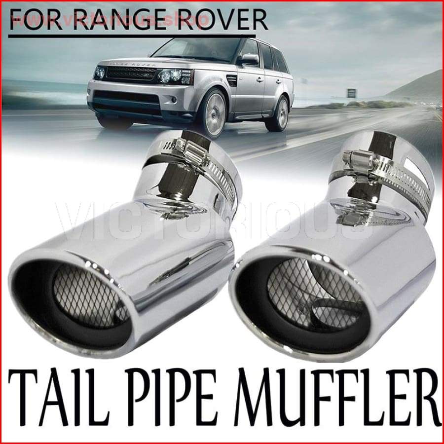 2Pcs Stainless Steel Oval Tip Exhaust Muffler Tail Pipe Range Rover Sport Diesel Car