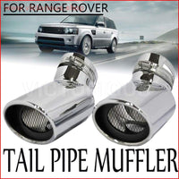 Thumbnail for 2Pcs Stainless Steel Oval Tip Exhaust Muffler Tail Pipe Range Rover Sport Diesel Car
