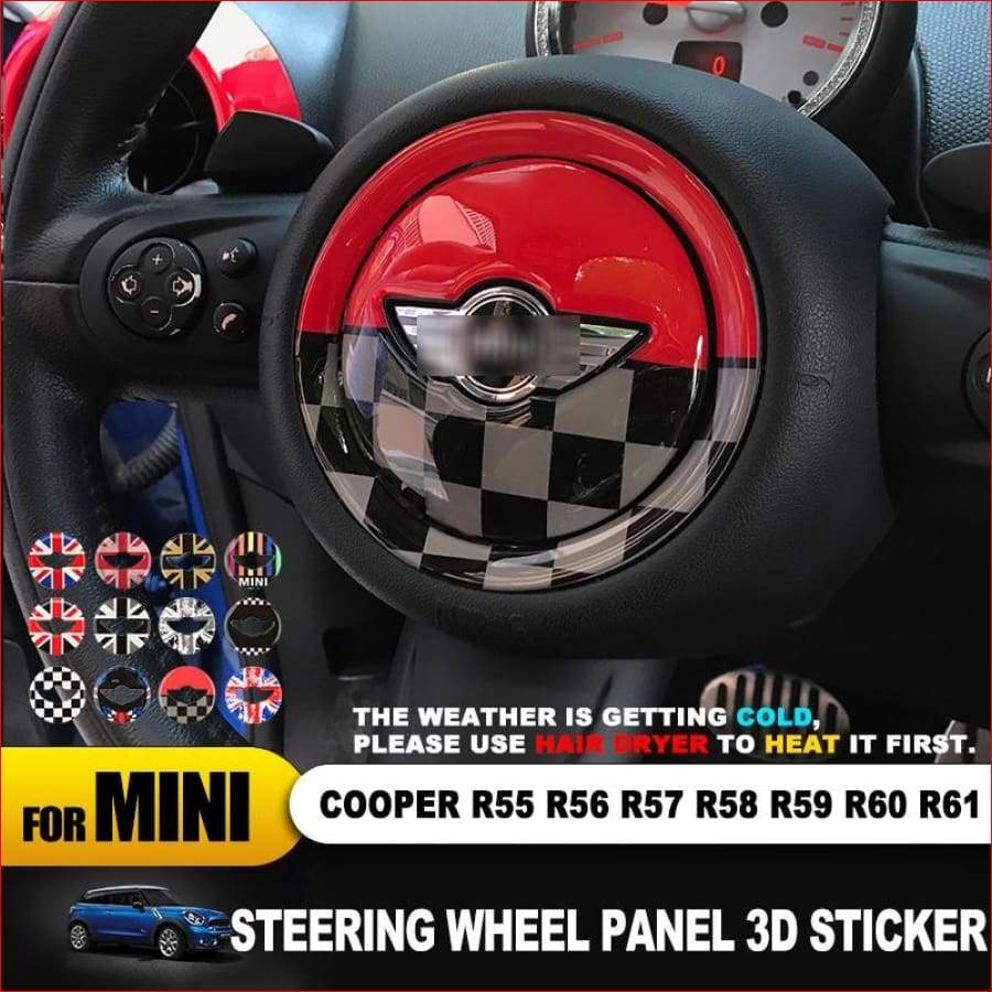Steering Wheel Center 3D Sticker For Mini Cooper Car