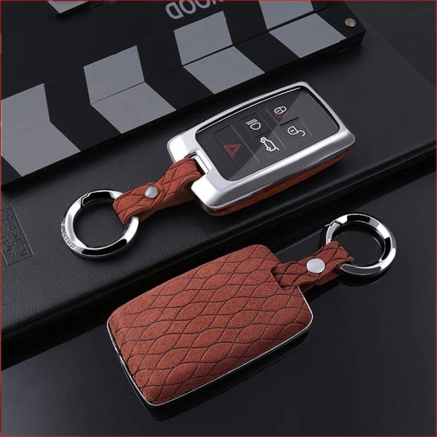 Suede Leather Car Key Case Cover For Land Rover A9 Range Sport 4 Evoque Freelander 2 Discovery