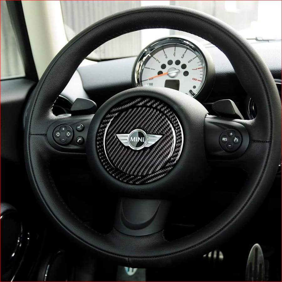 Tefanball Carbon Fiber Car Steering Wheel Stickers Cover Trim For Mini Cooper R55 R56 Countryman R60