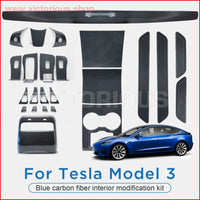Thumbnail for Tesla Model 3 Window Button / Center Control Door Lock Switch Complete Interior Patch (Carbon Fiber)