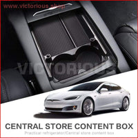 Thumbnail for Tesla Model X S Car Central Cup Holder Box Interior Accessories Stowing Tidying Center Console