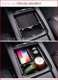 Thumbnail for Tesla Model X S Car Central Cup Holder Box Interior Accessories Stowing Tidying Center Console