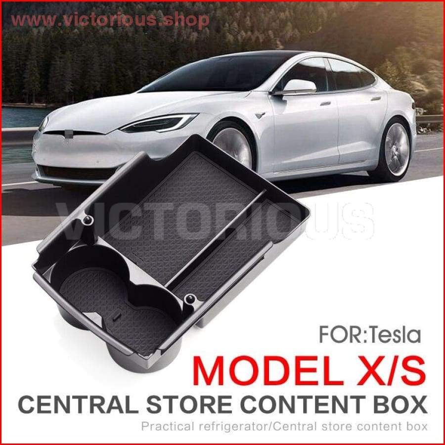 Tesla Model X S Car Central Cup Holder Box Interior Accessories Stowing Tidying Center Console