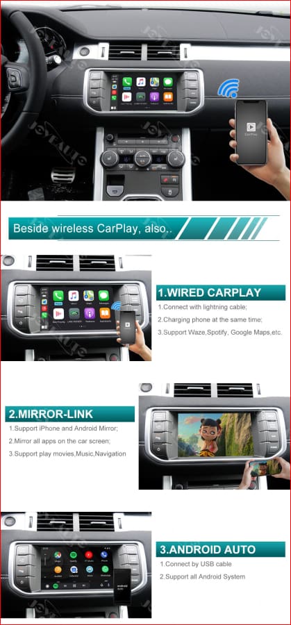 Wireless Apple Carplay For Land Rover Range Evoque 2013-2017 Car